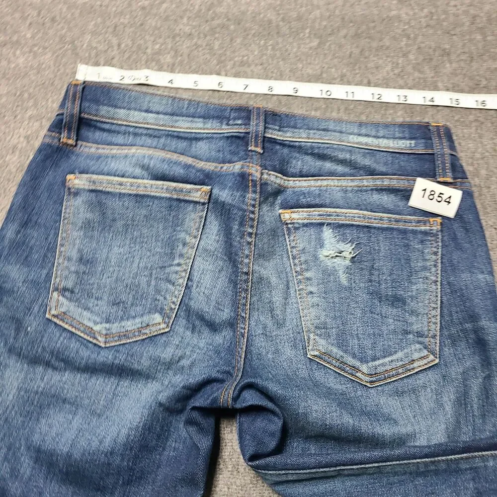 Current Elliott‎ The Stiletto Jeans Old Blue Repair Distressed Size 27